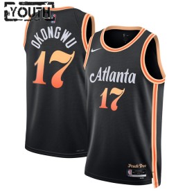 Barn Atlanta Hawks Tröja Onyeka Okongwu 20 Nike 2022-23 City Edition Svart Swingman